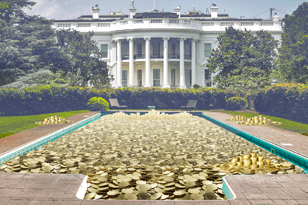 Donald Trump's illustration in the White House
