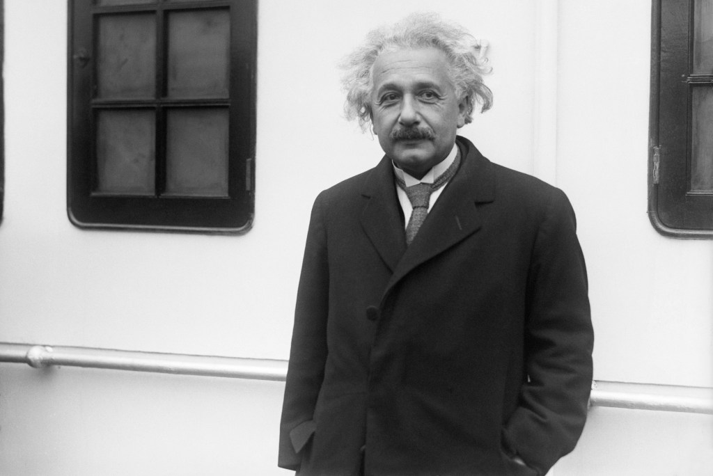 Albert Einstein who arrived in New York at the Belgenland liner in 1930